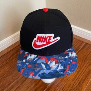 Nike Black and Blue Floral Cap - Kids